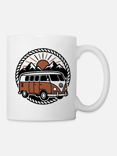 Célèbre Retro Vanlife Camper Bus - Mug blanc - blanc