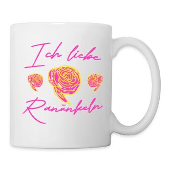 Ich liebe Ranunkeln  - Tasse - Weiß - Rechts