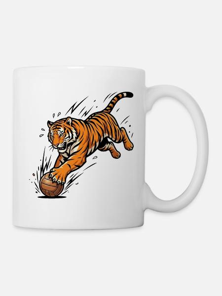 Tiger Basketball Spieler Maskottchen Power - Tasse - Weiß