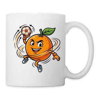 Funny Handball Orange Mascot - Mug - white - Right