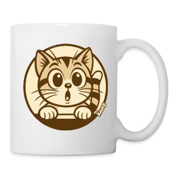 Curious Kitten Peeking Badge - Mug - white - Right