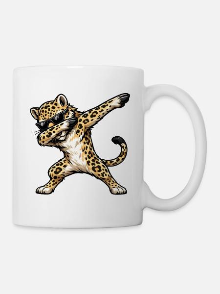 Dabbing Leopard - Tasse - Weiß