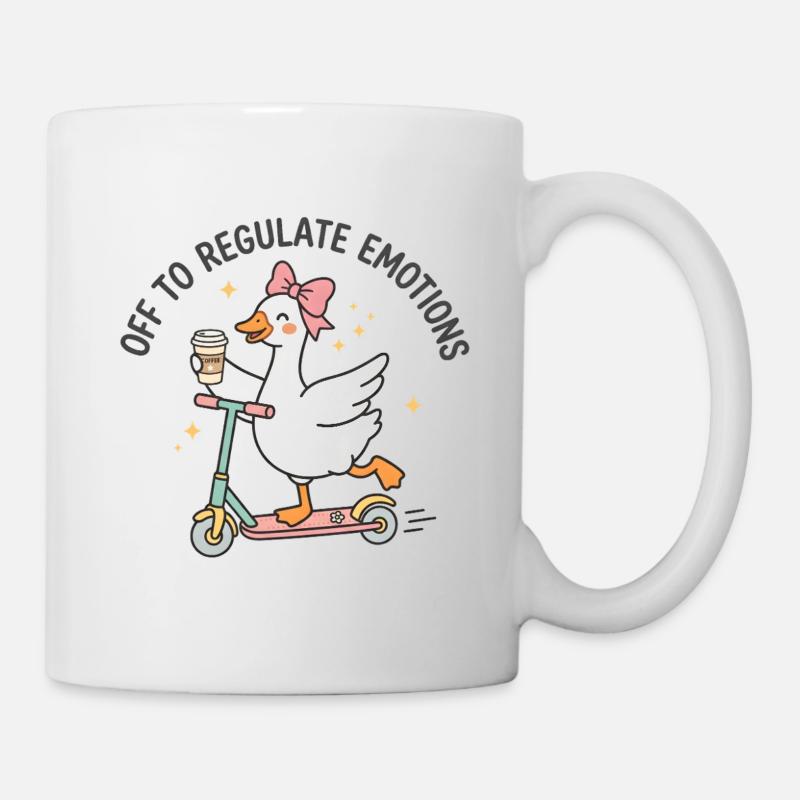 Scootering Goose Regulates Emotions - Tasse - Weiß