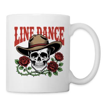 Roses de crâne en ligne - Mug blanc - blanc - Droite