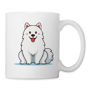 Fuzzy White Samoyed Dog (Comic) - Mug - white - Right