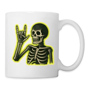 Neon Skeleton Rock Sign - Mug - white - Right