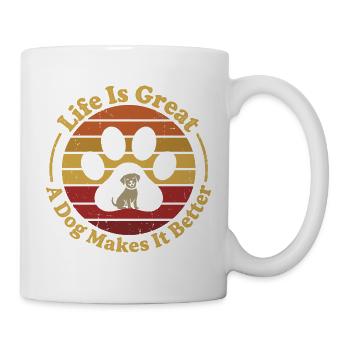 La vie d’amoureuse des chiens drôles est géniale Un chien rend la vie meilleure - Mug blanc - blanc - Droite