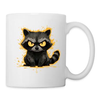 Raccoon - Angry Cute Animal Motif - Mug - white - Right