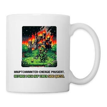 Side Quest Pause Gaming Spruch - Tasse - Weiß - Rechts