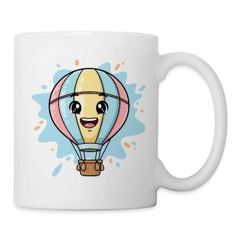 Fröhlicher Ballonfreund Wolkenreise - Tasse - Weiß - Rechts
