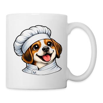 Chef Beagle joyeux Cuisine de dessins animés de bonne humeur - Mug blanc - blanc - Droite