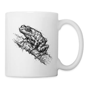 Poison Dart Frog Sketch - Modern Nature Design - Mug - white - Right