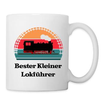 Kleiner Lokführer Dampflok Kinder - Tasse - Weiß - Rechts