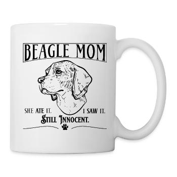 Maman beagle – elle l’a mangé. Toujours innocent. - Mug blanc - blanc - Droite