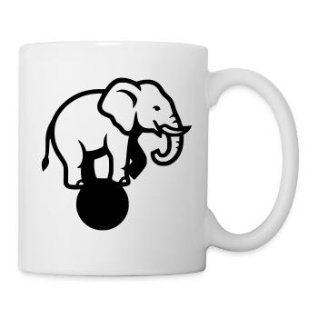 Acrobaties du Cirque Elephant Ball - Mug blanc - blanc - Droite