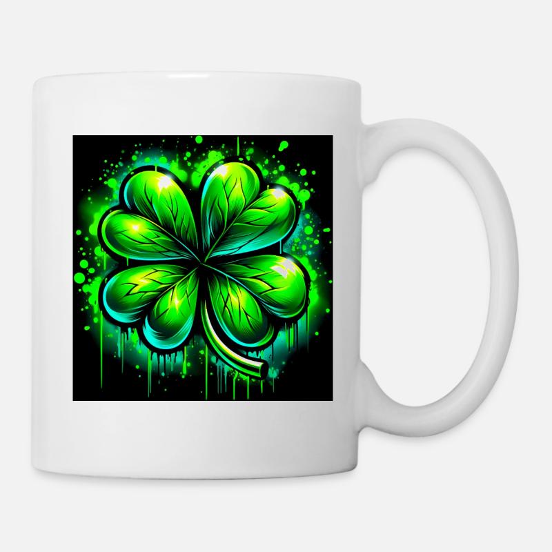 Vierblättriges Kleeblatt - Tasse - Weiß