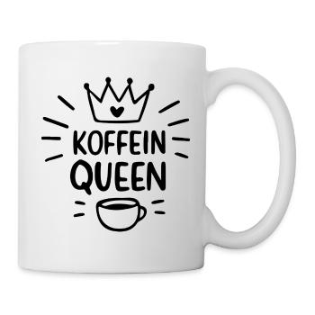 Black silhouette caffeine queen morning grouch - Mug - white - Right