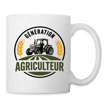 Génération agriculteur logo passion agriculture - Mug blanc - blanc - Droite