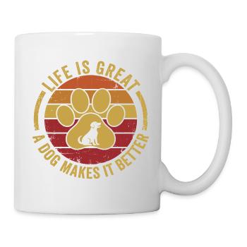 La vie d’amoureux des chiens est géniale Un chien rend la vie meilleure - Mug blanc - blanc - Droite