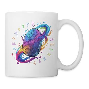 Regenbogen Runen Schild - Tasse - Weiß - Rechts