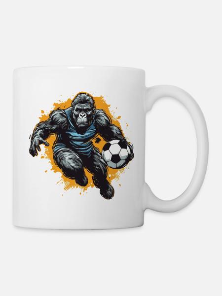 Gorilla Fussball Team - Tasse - Weiß