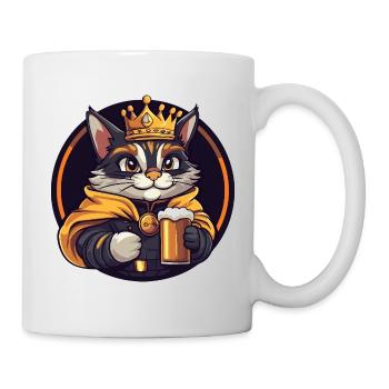 Bière de chat drôle - Mug blanc - blanc - Droite