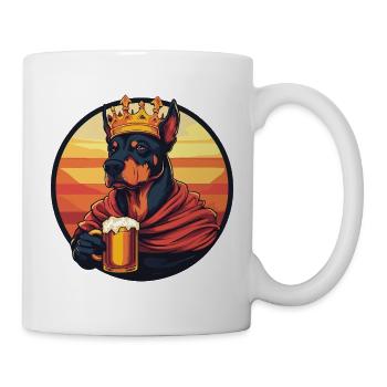 Dobermann Hund Bier Lustig - Tasse - Weiß - Rechts