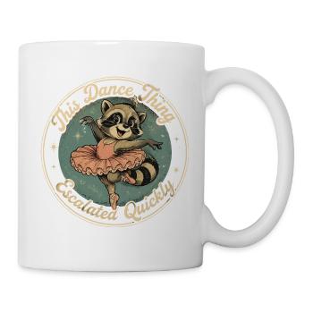 Raton Laveur Danseur Tutu Rose Humour Fun - Tasse - Weiß - Rechts