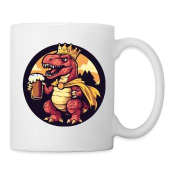Dinosaurier T-Rex Bier Lustig - Tasse - Weiß - Rechts