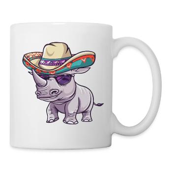 Nashorn Lustig Sombrero - Tasse - Weiß - Rechts