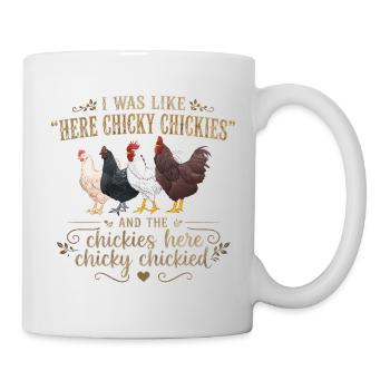 Poule Humour Rétro Groovy Cadeau Fermière - Mug blanc - blanc - Droite