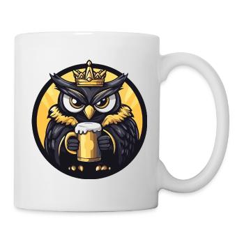 Eule Bier Lustig - Tasse - Weiß - Rechts