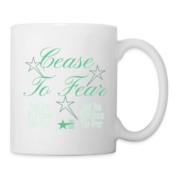 Angst Besiegen Spruch Design - Tasse - Weiß - Rechts