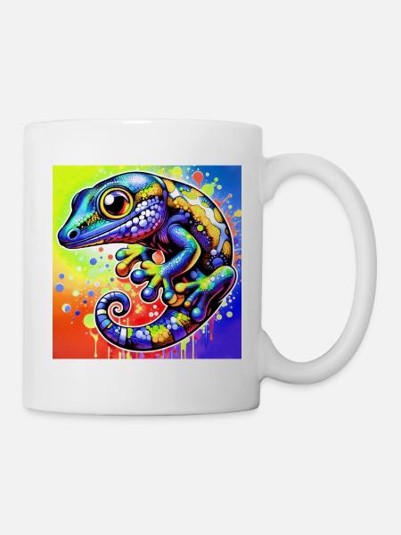 Gecko - Tasse - Weiß