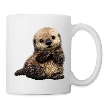 Otter-Kuscheltier auf spielerischem Muster - Tasse - Weiß - Rechts