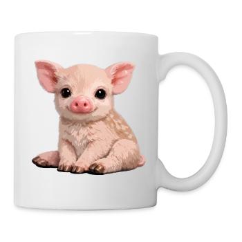 Ferkel-Kuschel-Illustration - Tasse - Weiß - Rechts