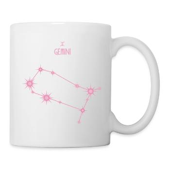 Zwillinge Sternstern Sternbild Pastellrosa - Tasse - Weiß - Rechts