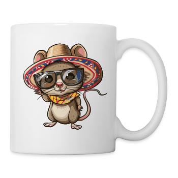Sombrero drôle de Mouse Comic - Mug blanc - blanc - Droite