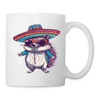 Hedgehog Comic Funny Sombrero - Mug - white - Right