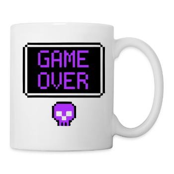 Game Over Totenkopf Pixel Art - Tasse - Weiß - Rechts