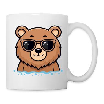 Ourson plage lunettes de soleil - Mug blanc - blanc - Droite