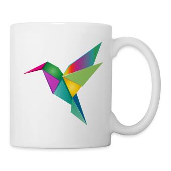 Colorful Origami Hummingbird Geometry Motif - Mug - white - Right