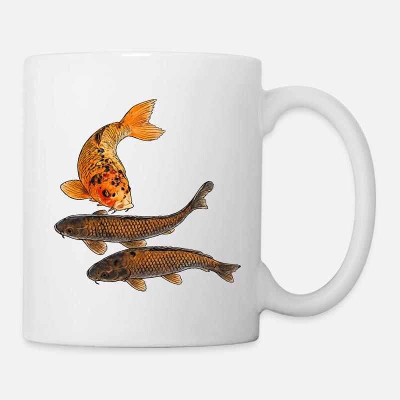 Koi Fisch im Teich - Tasse - Weiß