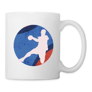 Basketball Silhouette im Retro-Pop - Tasse - Weiß - Rechts
