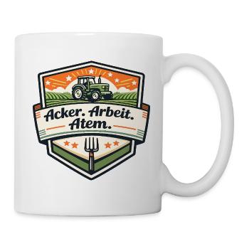 Acker Arbeit Atem Badge - Tasse - Weiß - Rechts