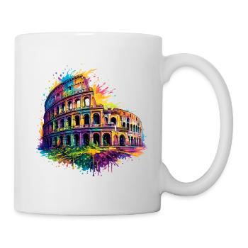 Kolosseum Rom buntes Splash Design Italien - Tasse - Weiß - Rechts