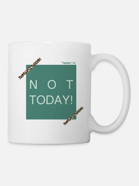 NOT TODAY! Leoparden Akzent - Tasse - Weiß