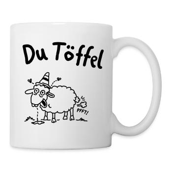 Du Töffel Moin Norddeutsch Tollpatsch - Tasse - Weiß - Rechts