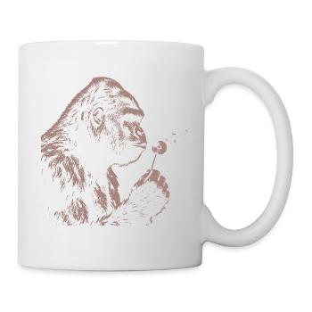 Whimsical Raccoon Dandelion Vintage Sketch Animal - Tasse - Weiß - Rechts