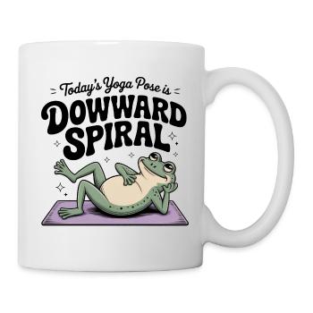 Mème de yoga de grenouille en spirale descendante - Mug blanc - blanc - Droite
